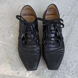 Vintage Chanel lace up sneakers